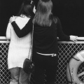 Young women at the rail